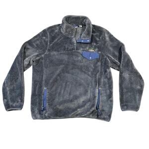 L.L. Bean Hi Pile Plush Fleece 1/4 Snap Button Pullover Sweater Women’s Large